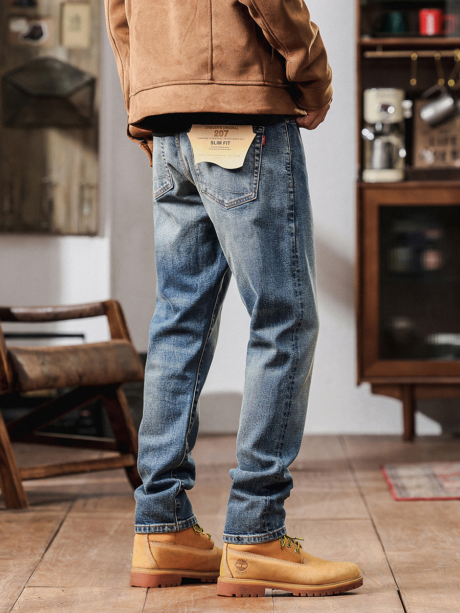 Men's 12.8 OZ Selvedge Slim Fit Straight Denim Jeans