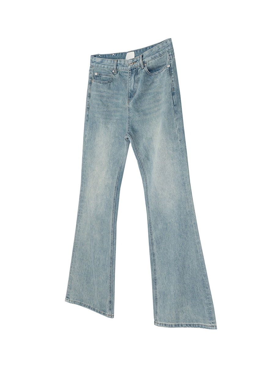 Men's 12.8 OZ Light Stone Wash Commuter Style Bootcut Jeans