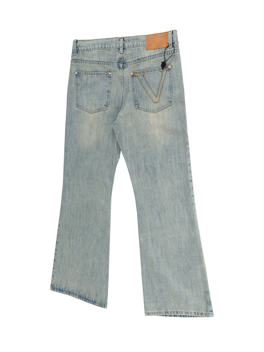 Men's 13.6 OZ Mud Vintage Wash Bootcut Jeans