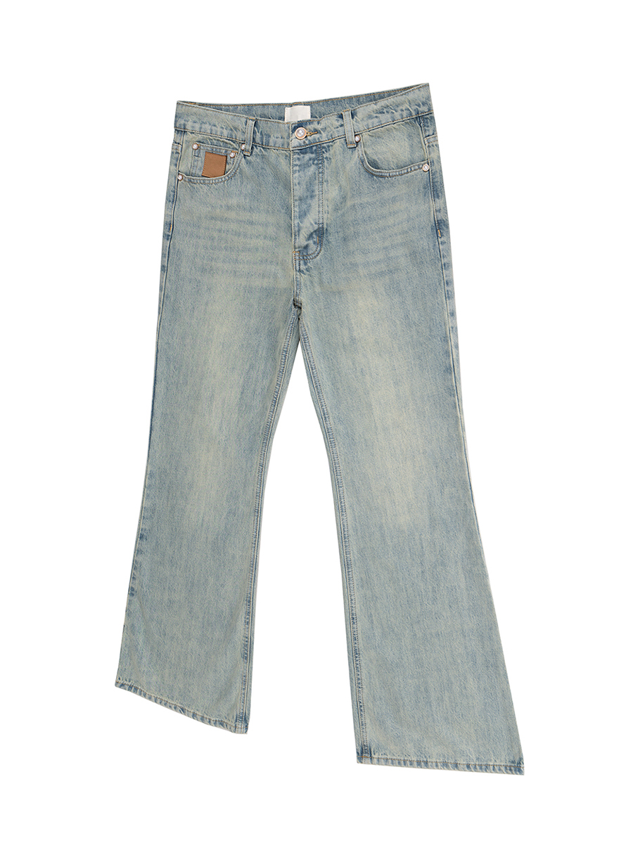 Men's 13.6 OZ Mud Vintage Wash Bootcut Jeans