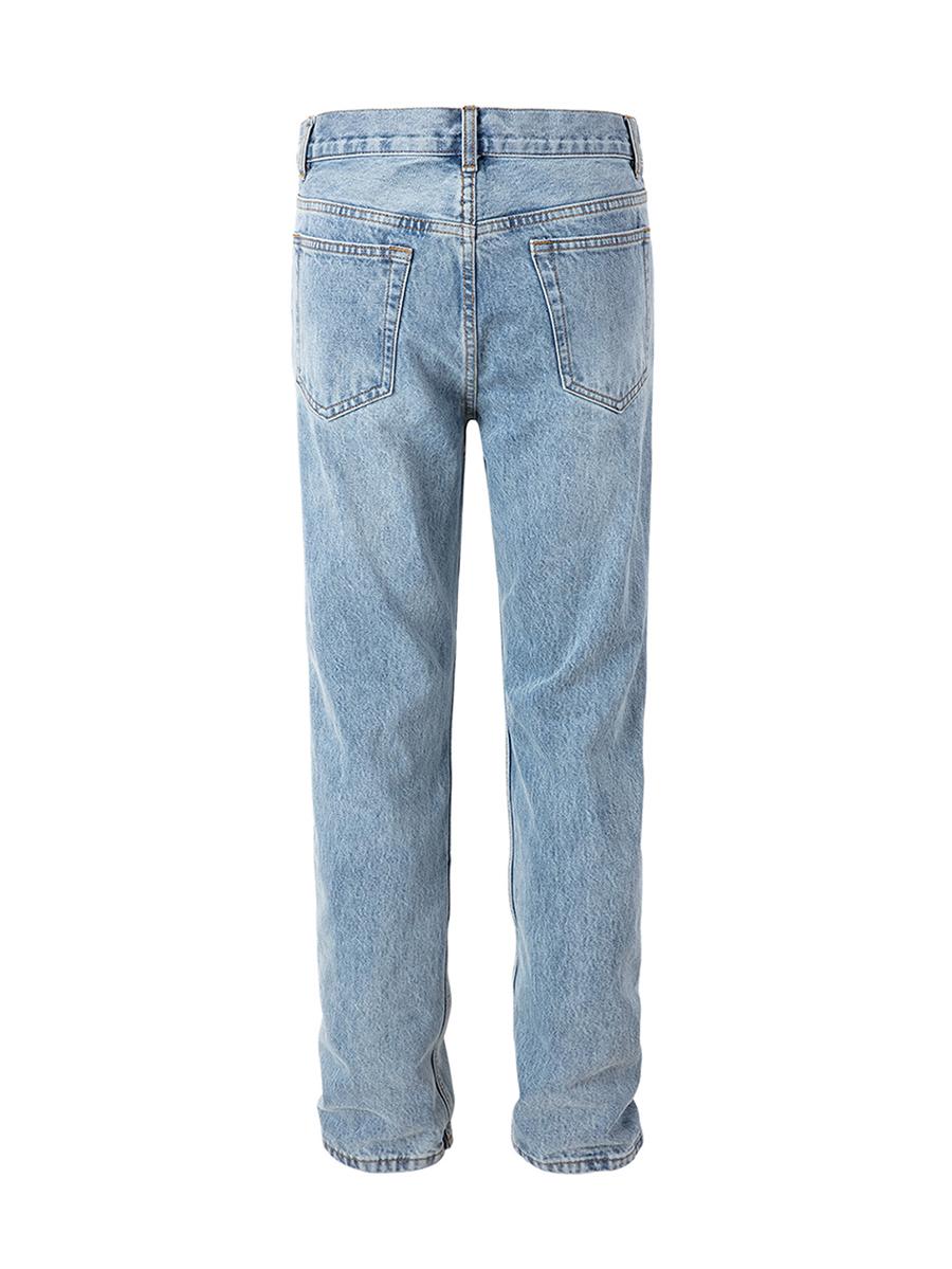 Men's 11.5 OZ Slim Fit Straight Destroyed Ripped Jeans